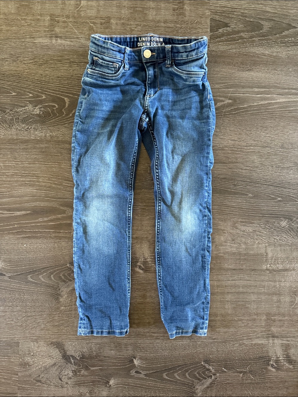 Lined Denim Girls' Blue Skinny Jeans